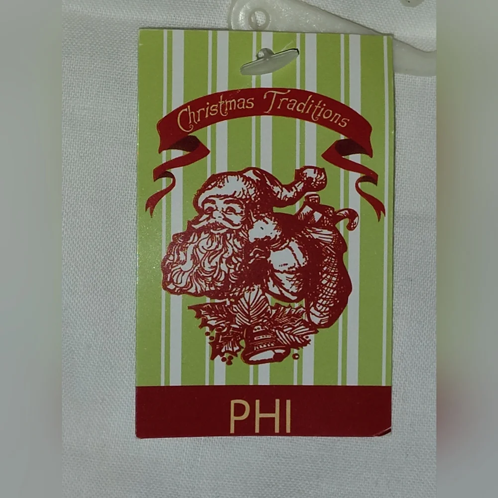 NWT White and Red Reindeer Dishcloth W/Red Pom-Poms